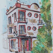 My project for: Expressive Architectural Sketching with Colored Markers. Sketching, Drawing, Architectural Illustration, Sketchbook & Ink Illustration project by Martijn Schuth - 09.03.2022