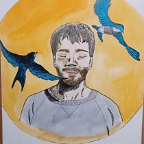 My project for course: Manual Illustration Techniques: Hatching and Dripping. Character Design, Fine Arts, Painting, Watercolor Painting, Portrait Drawing, and Artistic Drawing project by María Victoria Ruiz Pérez - 09.04.2022