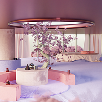 Pink Paradise. Arquitetura, Arquitetura de interiores, Arquitetura digital, e Visualização arquitetônica projeto de Matteo Caretti - 09.11.2022