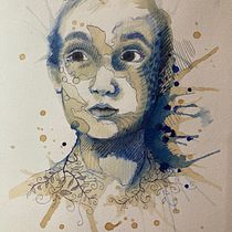 My project for course: Experimental Portraiture with Ink, Tea and Alcohol. Artes plásticas, Pintura, Desenho e Ilustração com tinta projeto de Andrea Šeligová - 04.09.2022