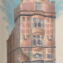 My project for course: Expressive Architectural Sketching with Colored Markers. Sketching, Drawing, Architectural Illustration, Sketchbook & Ink Illustration project by _lost_in_a_forest_ - 09.04.2022