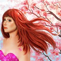Cherry. Traditional illustration, Drawing, Digital Illustration, Portrait Drawing, Digital Drawing, Digital Painting, and Advertising project by Sandra Martinelli - 09.04.2022