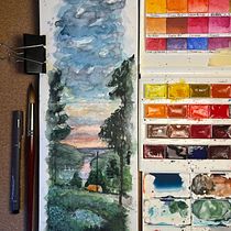 My project for course: Watercolor Travel Journal. Traditional illustration, Watercolor Painting, Architectural Illustration, and Sketchbook project by Celina Rydén - 09.04.2022