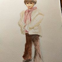 Mi proyecto del curso: Sketching de personas con acuarela. Un progetto di Bozzetti, Pittura ad acquerello e Disegno anatomico di Angelika Villalta Soto - 07.09.2022