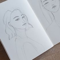 Mon projet du cours : Carnet de portraits : explorez le visage humain. Un proyecto de Bocetado, Dibujo, Dibujo de Retrato, Dibujo artístico y Sketchbook de so_lae - 05.09.2022