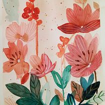 My project for course: Artistic Floral Watercolor: Connect with Nature. Ilustração tradicional, Pintura, Pintura em aquarela e Ilustração botânica projeto de Marcia Niza - 05.09.2022