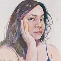 Autoretrato en acuarela.. Fine Arts, Painting, Watercolor Painting, and Portrait Drawing project by Daniela Boa - 09.04.2022