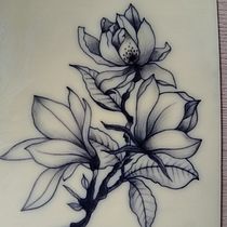 Flores en piel sintética. Tattoo Design project by Nathalia Londoño - 09.06.2022