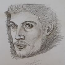 Il mio progetto del corso: Ritratto su blocco da disegno: esplora il volto umano. Un proyecto de Bocetado, Dibujo, Dibujo de Retrato, Dibujo artístico y Sketchbook de danicipri13 - 06.09.2022
