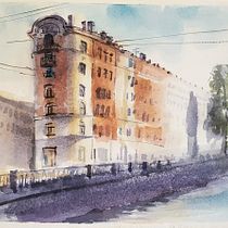 My project for course: Architectural Sketching with Watercolor and Ink. Sketching, Drawing, Watercolor Painting, Architectural Illustration, Sketchbook & Ink Illustration project by Ekaterina Logvinenko - 09.07.2022