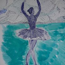 Ballerine in Feldafing. Design, Traditional illustration, Fine Arts, Painting, Creativit, Creating with Kids, and Sketchbook project by Adeline Cartier - 09.07.2022