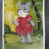 Mon projet du cours : Peinture de paysages enchantés à la gouache. Projekt z dziedziny Trad, c, jna ilustracja,  Malarstwo i Malowanie gwaszami użytkownika gwenaelle-n - 08.09.2022