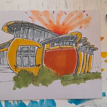Nahoon Beachside: Expressive Architectural Sketching with Colored Markers - Shamin Chibba. Sketching, Drawing, Architectural Illustration, Sketchbook & Ink Illustration project by shaminchibba - 09.09.2022