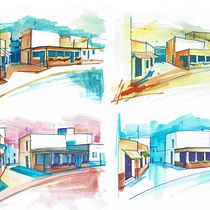 Urban sketching Chiclana. In four colours Ein Projekt aus dem Bereich Traditionelle Illustration, Malerei, Architektonische Illustration und Illustration mit Tinte von Violeta Quiñones - 09.09.2022