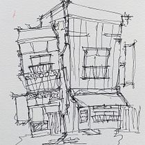 My project for course: Expressive Architectural Sketching with Colored Markers. Sketching, Drawing, Architectural Illustration, Sketchbook & Ink Illustration project by Janan Lee - 09.10.2022