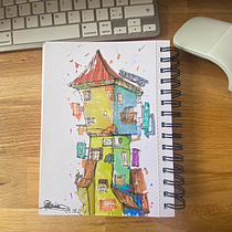 Mon projet du cours : Esquisses d'architecture expressives aux feutres de couleur. Sketching, Drawing, Architectural Illustration, Sketchbook & Ink Illustration project by eva_harrison_1 - 09.10.2022