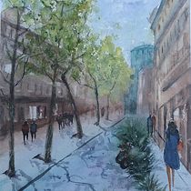 Mi proyecto del curso: Paisajes urbanos en acuarela Ein Projekt aus dem Bereich Bildende Künste, Aquarellmalerei und Architektonische Illustration von Mònica Mercadé - 10.09.2022