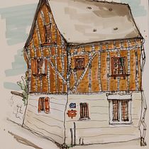 Mon projet du cours : Esquisses d'architecture expressives aux feutres de couleur. Sketching, Drawing, and Architectural Illustration project by Anne Dubreuil - 09.11.2022