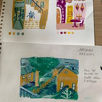 Mi proyecto del curso: Sketchbook pictórico en gouache. Un proyecto de Ilustración tradicional, Bocetado, Dibujo, Ilustración arquitectónica, Sketchbook y Pintura gouache de noora_keto - 12.09.2022
