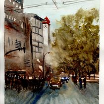 Meu projeto do curso: Paisagens urbanas em aquarela Ein Projekt aus dem Bereich Bildende Künste, Aquarellmalerei und Architektonische Illustration von Tereza Leme - 12.09.2022