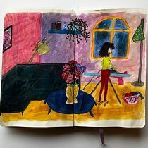 Mijn project van de cursus: Sketchbook om je tekenstijl te verkennen. Un proyecto de Ilustración tradicional, Bocetado, Creatividad, Dibujo, Pintura a la acuarela, Sketchbook y Pintura gouache de Krishita Sloot - 12.09.2022