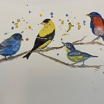 My project for course: Artistic Watercolor Techniques for Illustrating Birds. Traditional illustration, Watercolor Painting, Realistic Drawing, and Naturalistic Illustration project by Barb Weaver - 09.12.2022
