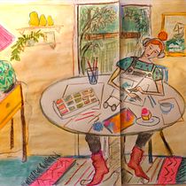My project for course: Exploratory Sketchbook: Find Your Drawing Style. Un proyecto de Ilustración tradicional, Bocetado, Creatividad, Dibujo, Pintura a la acuarela, Sketchbook y Pintura gouache de Alexandra Mannion - 12.09.2022