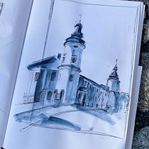 Mój projekt z kursu: Rysunek architektoniczny akwarelą i tuszem. Sketching, Drawing, Watercolor Painting, Architectural Illustration, Sketchbook & Ink Illustration project by darhena - 09.13.2022