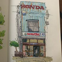 Mon projet du cours : Esquisses d'architecture expressives aux feutres de couleur. Sketching, Drawing, Architectural Illustration, Sketchbook & Ink Illustration project by Virgile Brlle - 09.14.2022