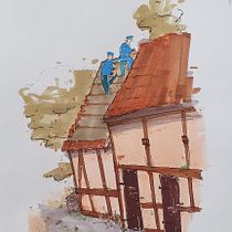 My project for course: Expressive Architectural Sketching with Colored Markers. Sketching, Drawing, Architectural Illustration, Sketchbook & Ink Illustration project by lukaswassberg - 09.15.2022