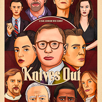Knives Out Film Poster . Un proyecto de Ilustración vectorial, Diseño de carteles, Ilustración digital, Ilustración tradicional, Creatividad, Bocetado, Dibujo y Dibujo de Retrato de Sade Popoola - 02.10.2022