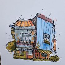 Il mio progetto del corso: Disegno architettonico espressivo con pennarelli colorati. Sketching, Drawing, Architectural Illustration, Sketchbook & Ink Illustration project by gianstina - 09.19.2022