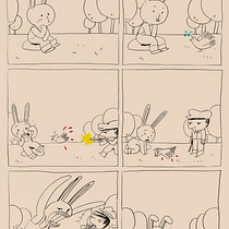 Proyecto final: Uso de una pantalla monocromática con acentos para remarcar los momentos dramáticos y las onomatopeyas de la imagen. Traditional illustration, Fine Arts, Painting, Watercolor Painting, Children's Illustration, Narrative, and Color Theor project by José Luis Ugalde Medellín - 09.26.2022