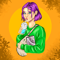 Meu projeto do curso: Retrato de personagens femininas com Procreate. Projekt z dziedziny Trad, c, jna ilustracja, Ilustracja c, frowa, R, sunek c i frow użytkownika Alison Michel Eing - 17.09.2022
