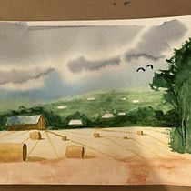 Mein Abschlussprojekt für den Kurs: Aquarell-Landschaften: Experimentelle Werkzeuge und Techniken. Projekt z dziedziny  Sztuki piękne,  Malarstwo i Malowanie akwarelą użytkownika Palinkas Cecilia - 16.09.2022