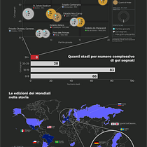 Gli stadi con più gol nella storia dei Mondiali. Information Design & Infographics project by nikjha95 - 09.12.2022