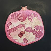 Pomegranat Botanical Watercolor: Illustrating Art and Science. Un progetto di Illustrazione tradizionale, Belle arti, Pittura, Disegno, Pittura ad acquerello e Illustrazione botanica di suzalego - 17.09.2022