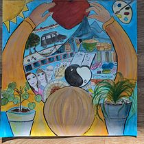 Mon projet du cours : Illustration à la main : couches, couleurs et formes. Ilustração tradicional, Pintura, Esboçado, Criatividade, e Pintura Acrílica projeto de Catherine Minne - 19.09.2022