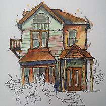 My project for course: Expressive Architectural Sketching with Colored Markers. Sketching, Drawing, Architectural Illustration, Sketchbook & Ink Illustration project by Zsuzsanna Bojti - 09.15.2022