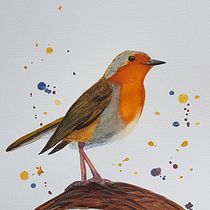 My project for course: Artistic Watercolor Techniques for Illustrating Birds. Traditional illustration, Watercolor Painting, Realistic Drawing, and Naturalistic Illustration project by Andrea Kalaziova - 09.19.2022