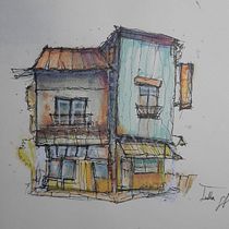 Mi proyecto del curso: Dibujo arquitectónico expresivo con marcadores de colores. Sketching, Drawing, Architectural Illustration, Sketchbook & Ink Illustration project by Isabella Sandoval Fernández - 09.20.2022