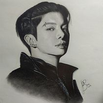 Retrato realista de Jungkook con lápiz de grafito. Ilustração tradicional, Artes plásticas, Esboçado, Desenho a lápis, Desenho, Desenho de retrato, Desenho realista, Desenho artístico, e Desenho anatômico projeto de Jessica Vazquez - 19.09.2022