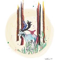 Mi proyecto del curso: Ilustración con técnicas manuales de rayado y dripping. Character Design, Fine Arts, Painting, Watercolor Painting, Portrait Drawing, and Artistic Drawing project by Estefania Trias Puig - 09.20.2022