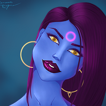 My project for course: Female Character Portraits in Procreate. Projekt z dziedziny Trad, c, jna ilustracja, Ilustracja c, frowa, R, sunek c i frow użytkownika roxana_serescu - 18.09.2022