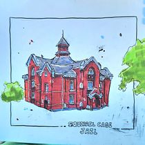 Squirrel Cage Jail   My project for course: Expressive Architectural Sketching with Colored Markers. Sketching, Drawing, Architectural Illustration, Sketchbook & Ink Illustration project by Travis Wisotzkey - 09.20.2022