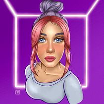 Meu projeto do curso: Retrato de personagens femininas com Procreate. Projekt z dziedziny Trad, c, jna ilustracja, Ilustracja c, frowa, R, sunek c i frow użytkownika Kaio Farias - 20.09.2022