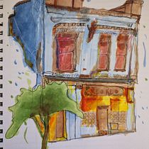 My project for course: Expressive Architectural Sketching with Colored Markers. Sketching, Drawing, Architectural Illustration, Sketchbook & Ink Illustration project by eghartranft - 09.21.2022