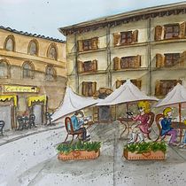 My project for course: Modern Techniques for Watercolor Cityscapes. Un progetto di Pittura e Pittura ad acquerello di Freda Coetzee - 21.09.2022