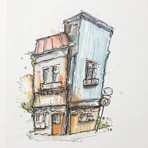 Mijn project van de cursus: Creëer expressieve architecturale schetsen met kleurstiften. Sketching, Drawing, Architectural Illustration, Sketchbook & Ink Illustration project by jolanda_de_r - 09.21.2022