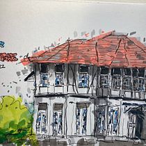 My project for course: Expressive Architectural Sketching with Colored Markers. Sketching, Drawing, Architectural Illustration, Sketchbook & Ink Illustration project by Victor Fung - 09.12.2022